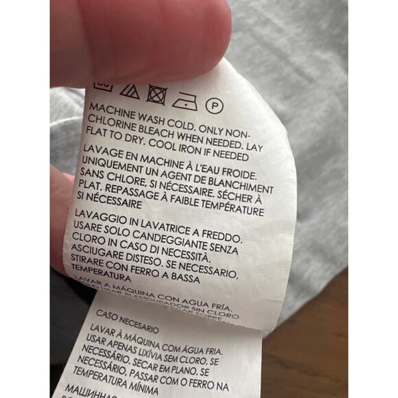 Club Monaco Mock Neck Snap-Back Button Shirt Heather Gray Women's Size Medium - Picture 7 of 9